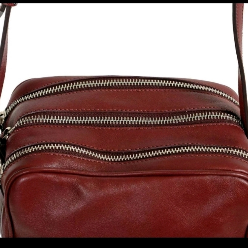 ❗️ JUST CAVALLI BURGUNDY  Leather Bag  ❗️ - Picture 10 of 12
